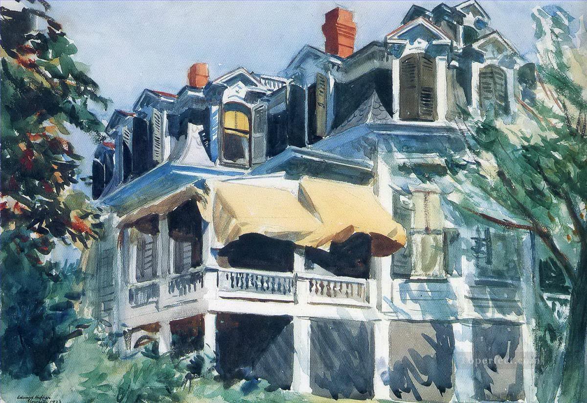 the mansard roof 1923 Edward Hopper Oil Paintings